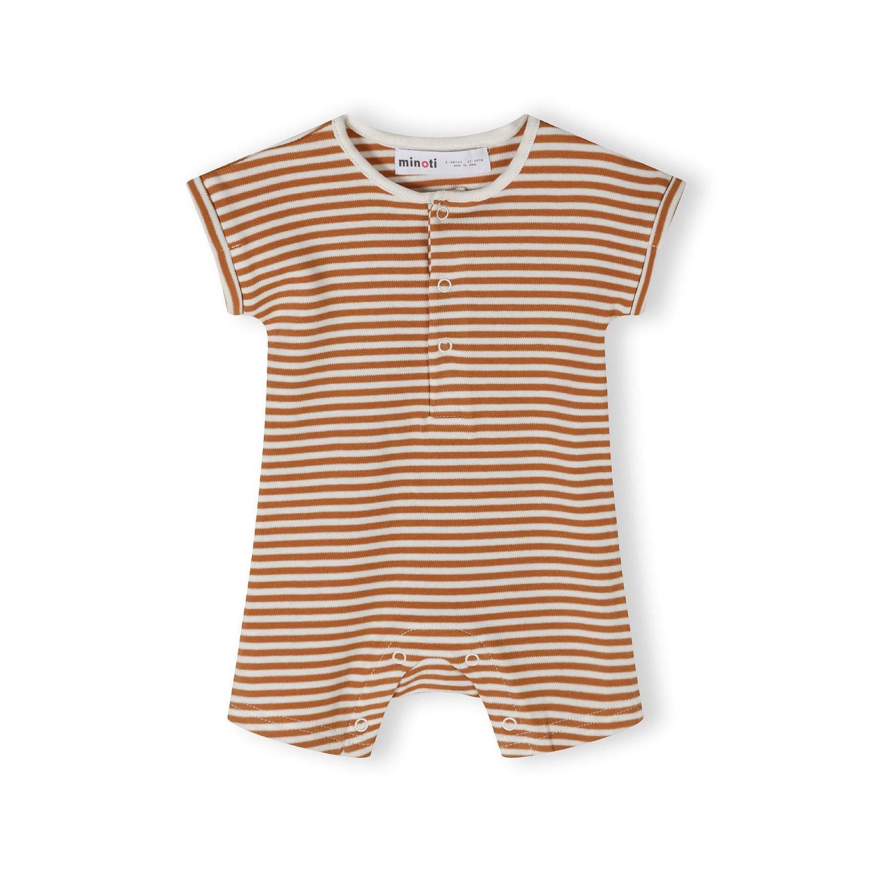 Single light blue baby romper with white printed pattern featuring cars, houses, speech bubbles and text on white background