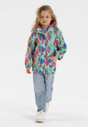Girls rain jacket printed mint 1-6y features a vibrant floral print, lightweight material, and a comfortable fit for active wear.