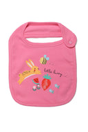 Babies feeding bibs 2-pack popper fastening pink 0-12m. Soft pink cotton bib with bunny design and adjustable popper. Perfect for infants.