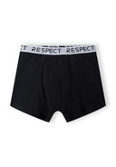 Men 3 pack boxers with logo waistband black featuring a wide elastic waistband and smooth fabric. Comfortable everyday wear.