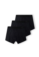Men 3 pack boxers with logo waistband black, soft cotton blend, classic cut for comfort and support, ideal everyday wear.
