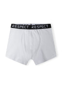 Men 5 pack boxers white featuring branded elastic waistband for comfort and support. Soft fabric blend for daily wear.