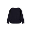 Boys navy fine knit v-neck cardigan, viscose blend, long sleeves, 2-14y.