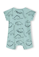 Boys rompers 2 pack short sleeves mint 0-24m featuring playful dinosaur prints on a breathable cotton fabric. Soft and comfortable.