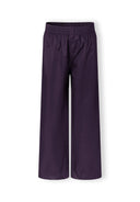 Boys and girls packaway waterproof overpants purple 5-14y with elasticated waist and cuffs for comfort and movement.