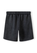 Boys shorts set in grey, back view, featuring elasticated waistband and pockets.