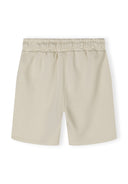 Boys shorts set in neutral grey, back view with elasticated waistband.