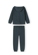 Boys half zip hoodie and joggers set, back view, features hood and elasticated cuffs.