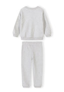 Light grey boys tracksuit set with sweatshirt and joggers featuring a simple, comfortable design for kids.