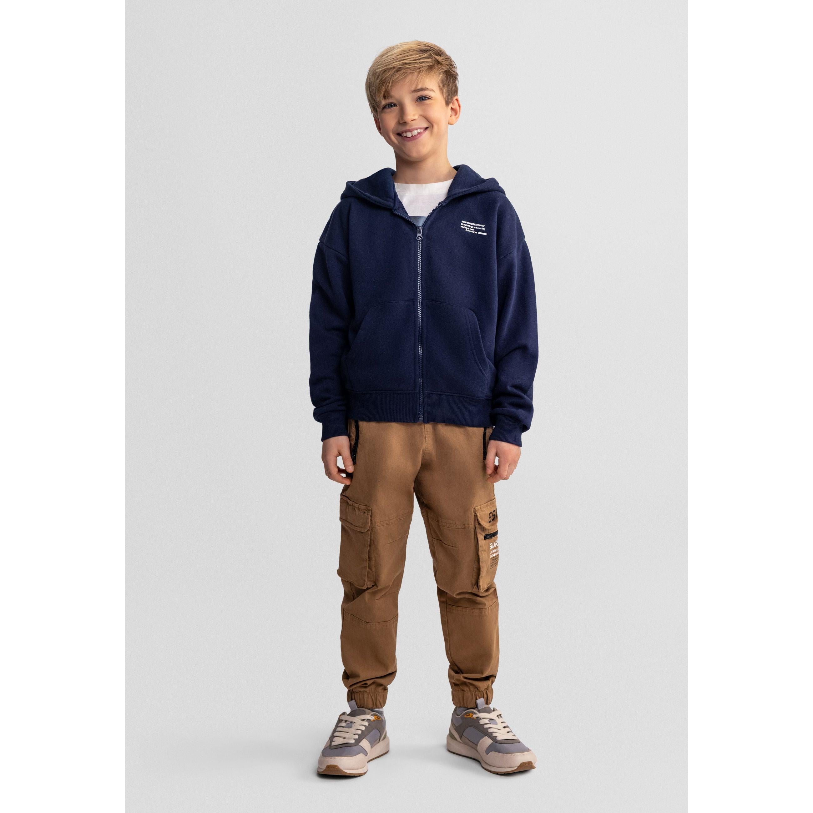 Purple hoodie laid flat showing back view with hood and ribbed cuffs and hem details on white background