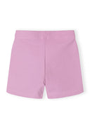 Lilac-colored girls’ soft cotton stretch cycle shorts with a simple and comfortable design for kids.