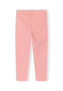 Soft pastel pink leggings for girls featuring a simple elasticated waistband and comfortable fit for toddlers and young children