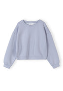 Light blue girls sweatshirt with a simple, modern design made from a soft viscose blend fabric.