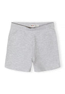 Simple grey melange cycling shorts for girls with elasticated waistband and soft fabric design