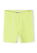 Simple lime green short leggings for girls with a comfortable fit and clean design for active kids fashion