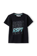 Boys t-shirt graphic crew neck black 3-14y with bold RSPT print in contrasting colors for a sporty look. Comfortable fit.