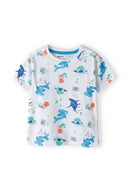Boys t-shirt and fleece shorts set all-over print yellow 3m-3y, short-sleeved, soft fabric, featuring playful ocean-themed prints.