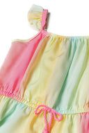 Girls playsuit with frilled straps multicoloured 1-8y features lightweight pastel fabric with delicate frills and a stretchy waistband.