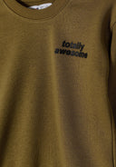 Boys crew neck sweatshirt and joggers set elasticated brown 3-14y. Brown sweatshirt with "totally awesome" black print. Soft and comfortable fabric.