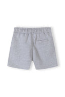 Boys fleece shorts in gray heathered with elastic waistband and drawstring