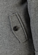 Boys gray wool coat pocket with dark button fastening