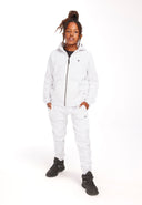 Boys jogpants embroidery grey 1-14y hoodie set in white with black zipper