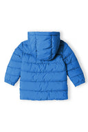 Boys padded jacket in bright blue quilted hooded design