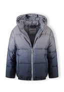 Boys padded jacket in gray gradient quilted hooded design