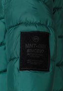 Teal boys padded jacket with mnt logo and since 97 label