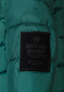 Teal boys padded jacket with mnt logo on black label