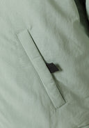 Boys parka jacket sage green pocket with dark gray tab