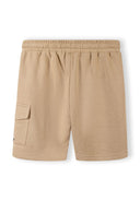 Boys short sleeve beige cotton tee and corduroy cargo shorts set