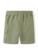 Boys short sleeve olive green cotton t-shirt and corduroy cargo shorts set