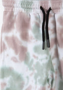 Boys short sleeve pastel pink green tie-dye shorts set with sweatpants