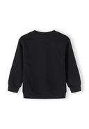 Boys sweatshirt oversized crew neck black 1-8y, soft fabric, relaxed fit, ribbed cuffs for comfort. Perfect casual wear.