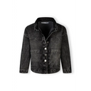 Black girls denim jacket with faded wash and silver buttons