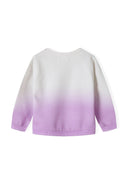 Girls fleece long sleeve ombre sweatshirt in lavender gradient