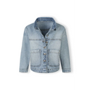 Girls oversized denim jacket in light wash with classic collar